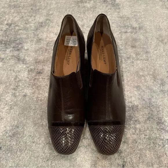 NEW Mark Lemp Classics Brown Leather Pumps/Heels 9.5M Women’s