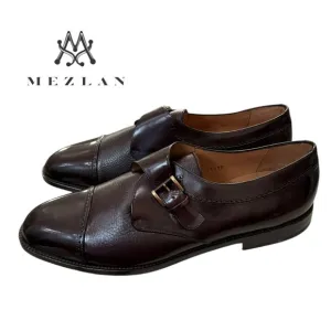 New Mezlan Istanbul Brown Leather Monk Strap Dress Shoes 13  13M
