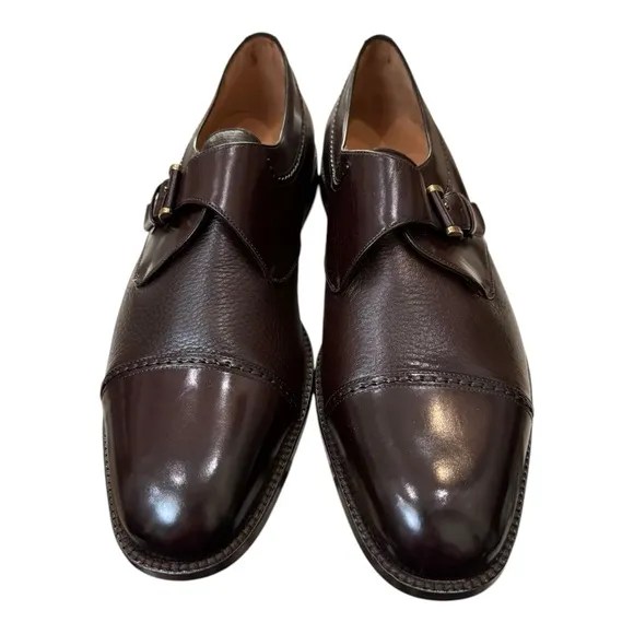 New Mezlan Istanbul Brown Leather Monk Strap Dress Shoes 13  13M