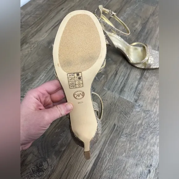 NEW Michael Michael Kors Kimberly Gold Glitter Heels