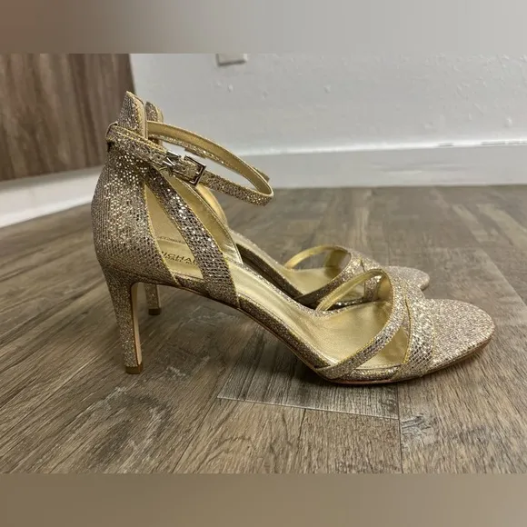 NEW Michael Michael Kors Kimberly Gold Glitter Heels