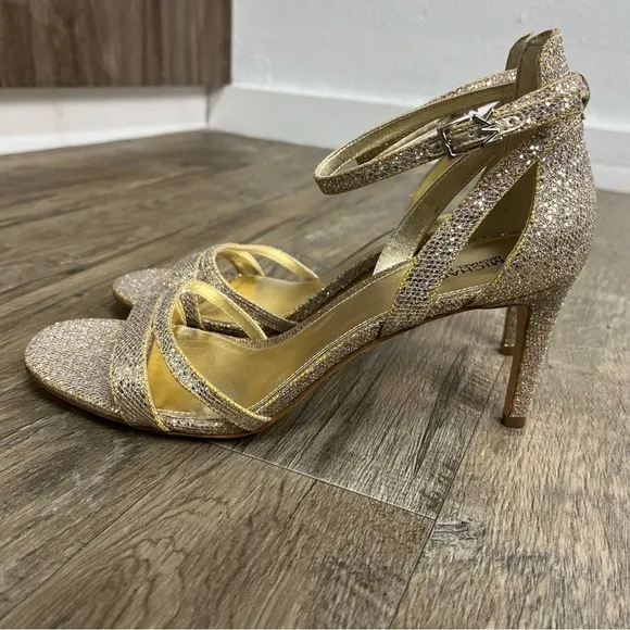 NEW Michael Michael Kors Kimberly Gold Glitter Heels