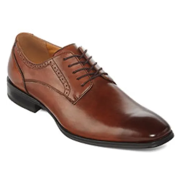 NEW! MICHAEL STRAHAN GENE MENS DRESS OXFORD SHOES - lace up BROWN LeathER 12 dlt