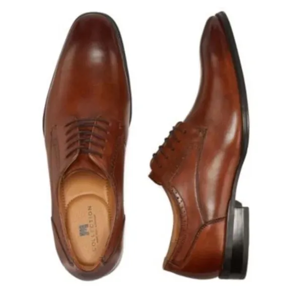 NEW! MICHAEL STRAHAN GENE MENS DRESS OXFORD SHOES - lace up BROWN LeathER 12 dlt