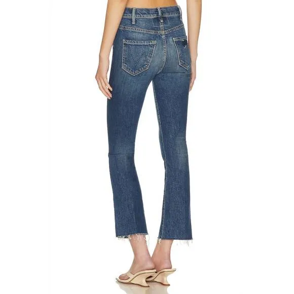 NEW MOTHER hustler flood fray jeans in beer me