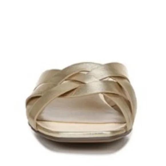 NEW! Naturalizer Dark Gold Ashford Open Toe Flat Sandals - Size 5.5
