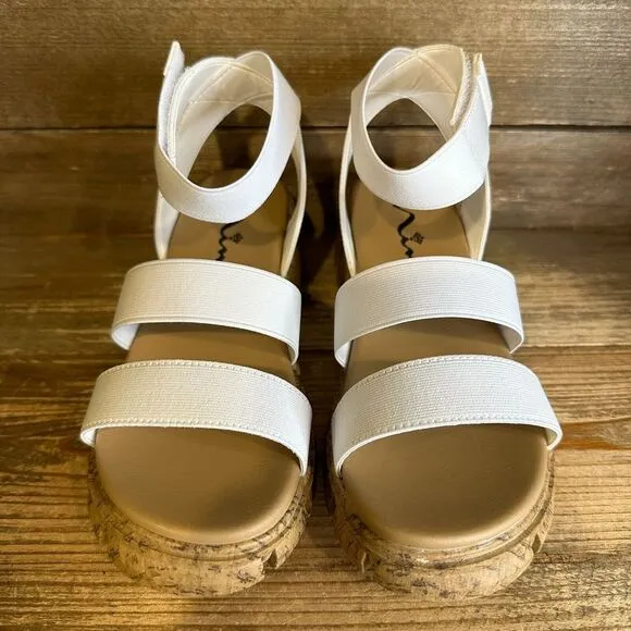 New NIB Big‎ Kids Nina Seri White Canvas Strappy Ankle Strap Sandals Size 2 Y