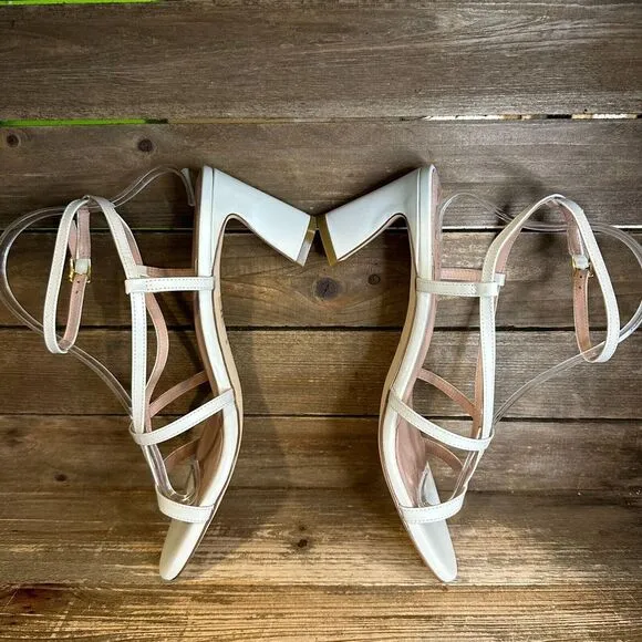New‎ NIB Womens Cole Haan Amber Ivory Leather Strappy Heeled Sandals Size 10 B