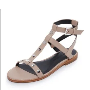 New Rebecca Minkoff Women's Beige Studded Sandals Shoes