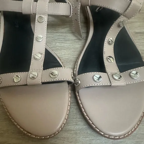 New Rebecca Minkoff Women's Beige Studded Sandals Shoes