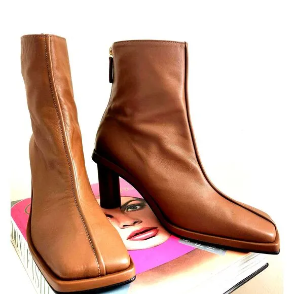 NEW REIKE NEN Front Piping Ankle Brown Boots Leather US Size 9.5 EU 40