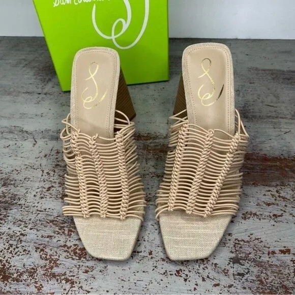 New Sam Edelman LAURETTE BLOCK HEEL MULE Shoes almond 7