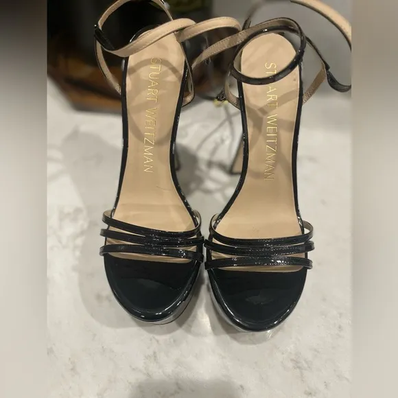 New! Stuart Weitzman Women's‎ Soiree Strappy Leather Platform Sandals Sz 8 $575