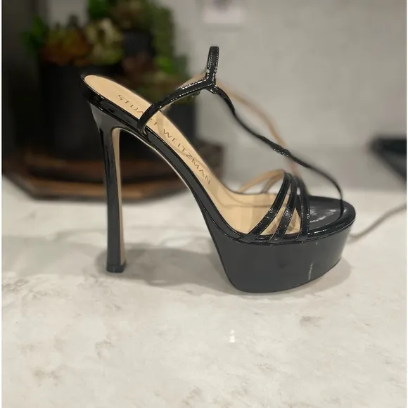 New! Stuart Weitzman Women's‎ Soiree Strappy Leather Platform Sandals Sz 8 $575