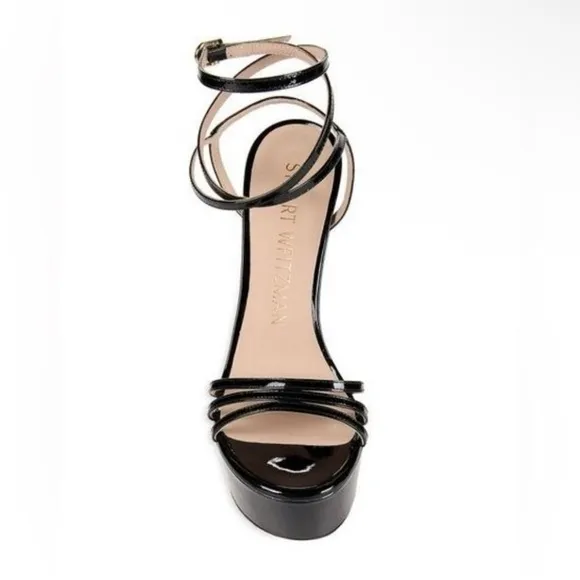 New! Stuart Weitzman Women's‎ Soiree Strappy Leather Platform Sandals Sz 8 $575