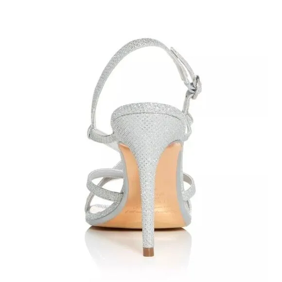 NEW Ted Baker London Theanam Strappy High Heel Silver Sandals / Sz 8 US 38.5 EUR