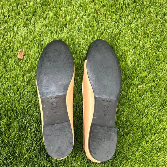 NEW Tory Burch Bow-detail leather classic ballet flats women