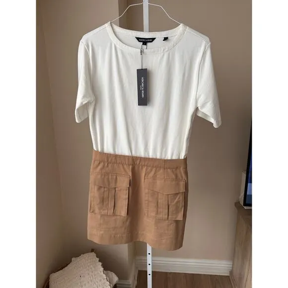 NEW Veronica Beard Elowyn Mixed-Media T shirt Dress size Medium