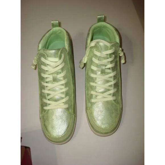 New Womens Shoes Fashion Casual Sneakers 11 Billy Zip Close Lace Up Green Vegan