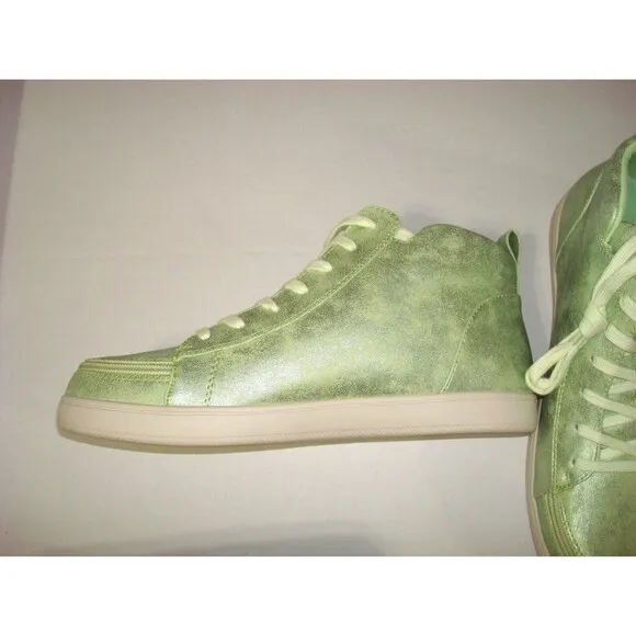 New Womens Shoes Fashion Casual Sneakers 11 Billy Zip Close Lace Up Green Vegan