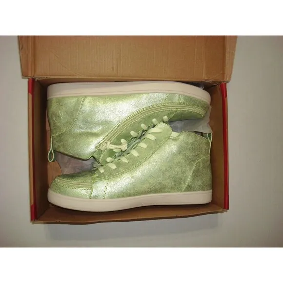 New Womens Shoes Fashion Casual Sneakers 11 Billy Zip Close Lace Up Green Vegan
