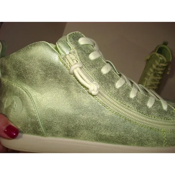 New Womens Shoes Fashion Casual Sneakers 11 Billy Zip Close Lace Up Green Vegan