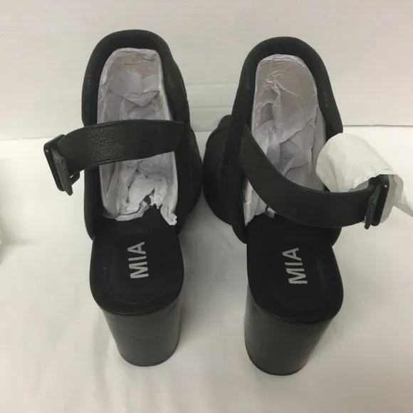 New WOMENS SHOES MIA KEITY OPEN TOE HEEL BLACK SLING BACK NEW SIZE 9