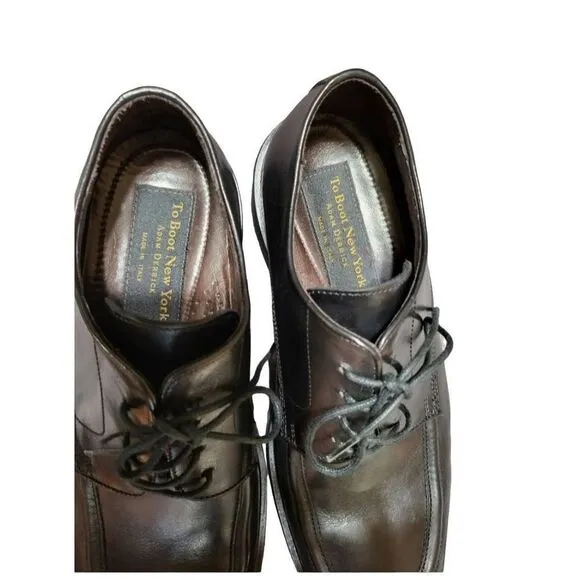 New York Adam Derrick Black Leather men shoes dress shoes size 8