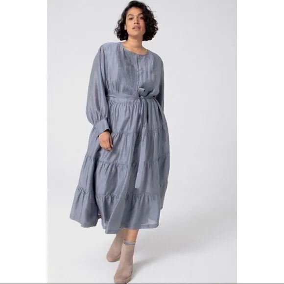 NEW Anthropologie Mare Mare Agosta Puff-Sleeve Belted Tiered Maxi Dress Small