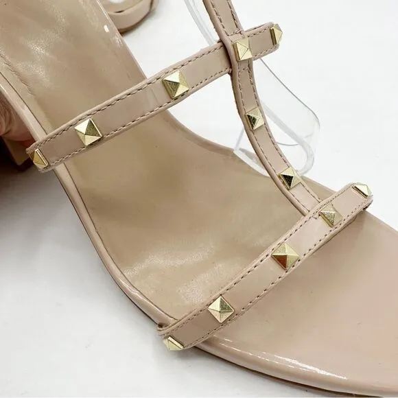 NEW Mix no.6 Kamari Studded Tan Chunky Heel Cage Sandal in Size 10 US 42 EUR