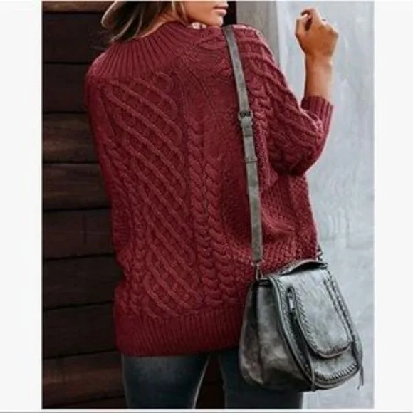 NEW Plus Size Cable Knit Chunky Sweater