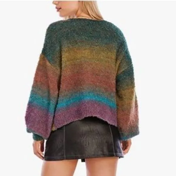 NEW Rainbow Gradient Loose Knit Sweater