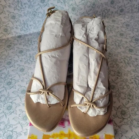 NIB Anthropologie Daydream Gold Strappy Sandals | 6