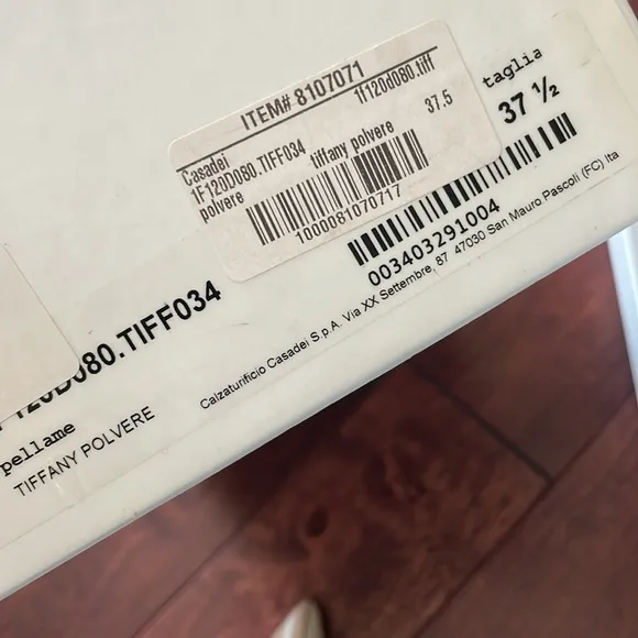 NIB Casadei Italy Tiffany Tan Patient Leather Pointed Pump Heels 37.5