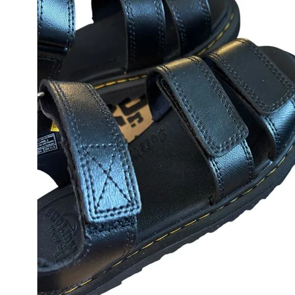 NIB Dr. Martens Klaire J Black Sandals Unisex Little Big Kids US 2 Boy 3 Girl