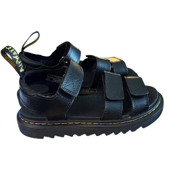 NIB Dr. Martens Klaire J Black Sandals Unisex Little Big Kids US 2 Boy 3 Girl