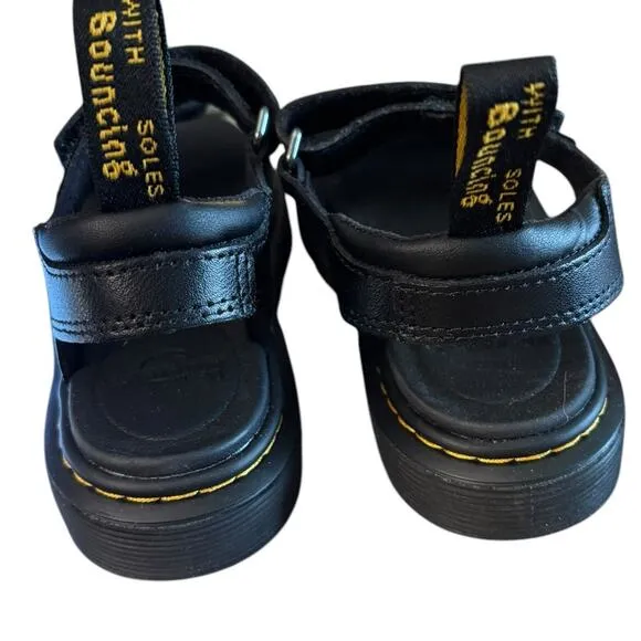 NIB Dr. Martens Klaire J Black Sandals Unisex Little Big Kids US 2 Boy 3 Girl