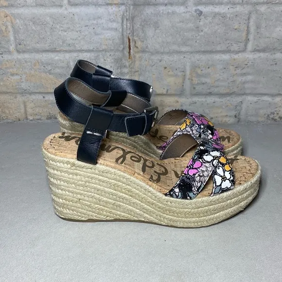 NIB MSRP $130 Sam Edelman Destin Espadrille Wedge Sandal Women's Size 8