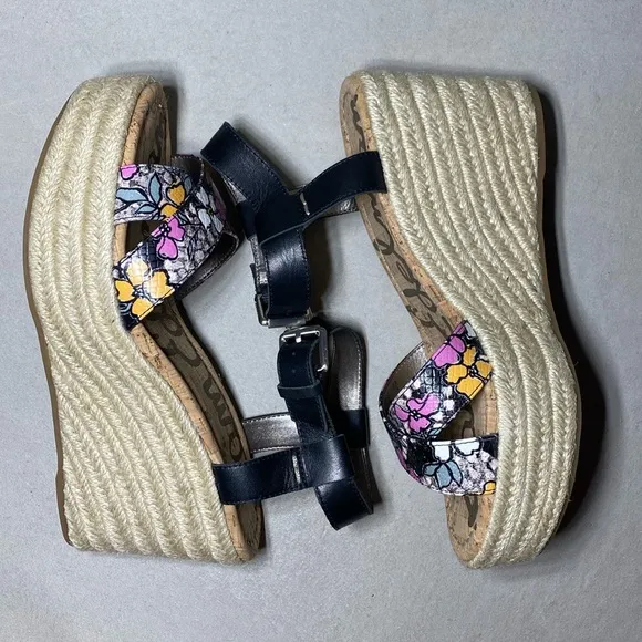 NIB MSRP $130 Sam Edelman Destin Espadrille Wedge Sandal Women's Size 8