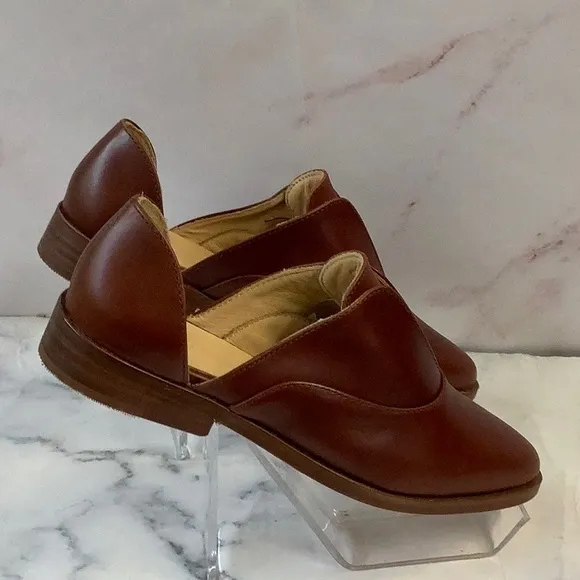 NIB Nisolo Emma D'Orsay Leather Oxford Shoes Brandy Size 6