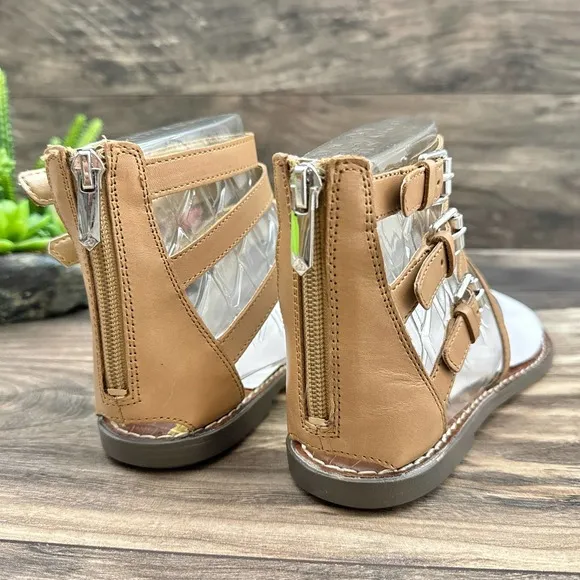 NIB Sam Edelman 9M Camel Genevive Leather Studded Strappy Gladiator Sandals