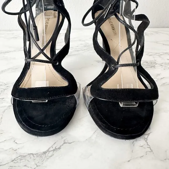 Nicholas Kirkwood Black Suede Strappy Lace Up Heeled Sandals Women’s EU Size 37