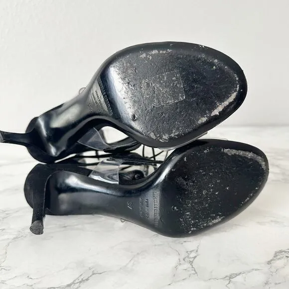 Nicholas Kirkwood Black Suede Strappy Lace Up Heeled Sandals Women’s EU Size 37
