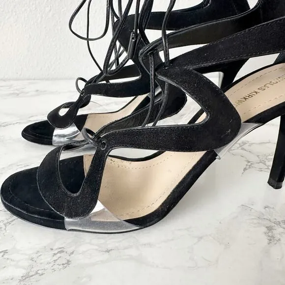 Nicholas Kirkwood Black Suede Strappy Lace Up Heeled Sandals Women’s EU Size 37