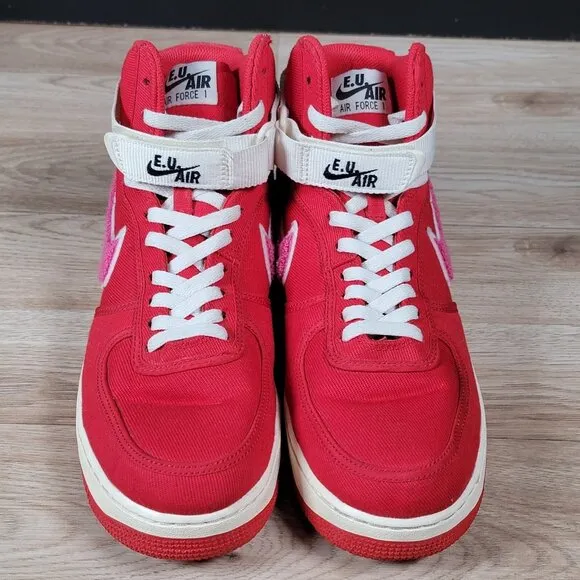 Nike Air Force 1 High Shoes Mens Size 10 Red Emotionally Unavailable AV5840-600