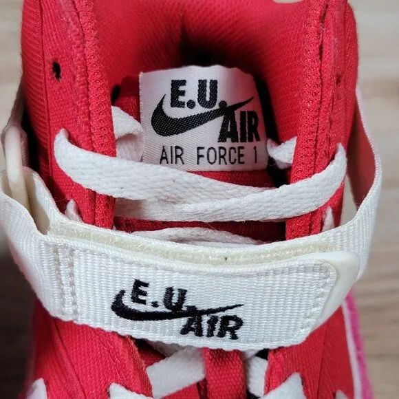 Nike Air Force 1 High Shoes Mens Size 10 Red Emotionally Unavailable AV5840-600