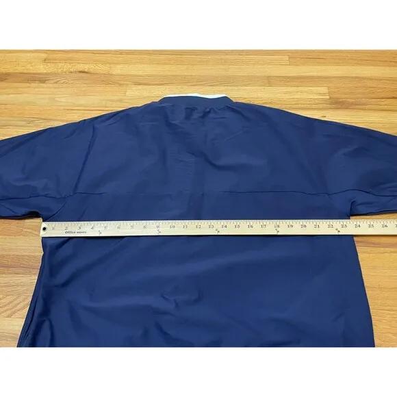 Nike Air Jordan Coaches Jacket Men's L Blue Jumpman Logo Embroidery Short Sleeve