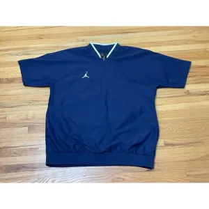 Nike Air Jordan Coaches Jacket Men's L Blue Jumpman Logo Embroidery Short Sleeve