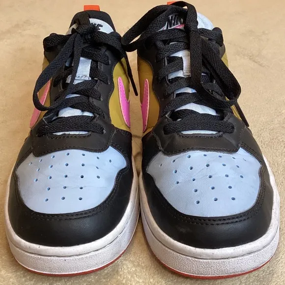 Nike Big Kid Court Borough Sneakers, MultiColor Block, Youth 6 (fits women 7.5)