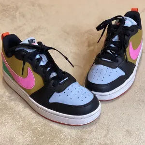 Nike Big Kid Court Borough Sneakers, MultiColor Block, Youth 6 (fits women 7.5)